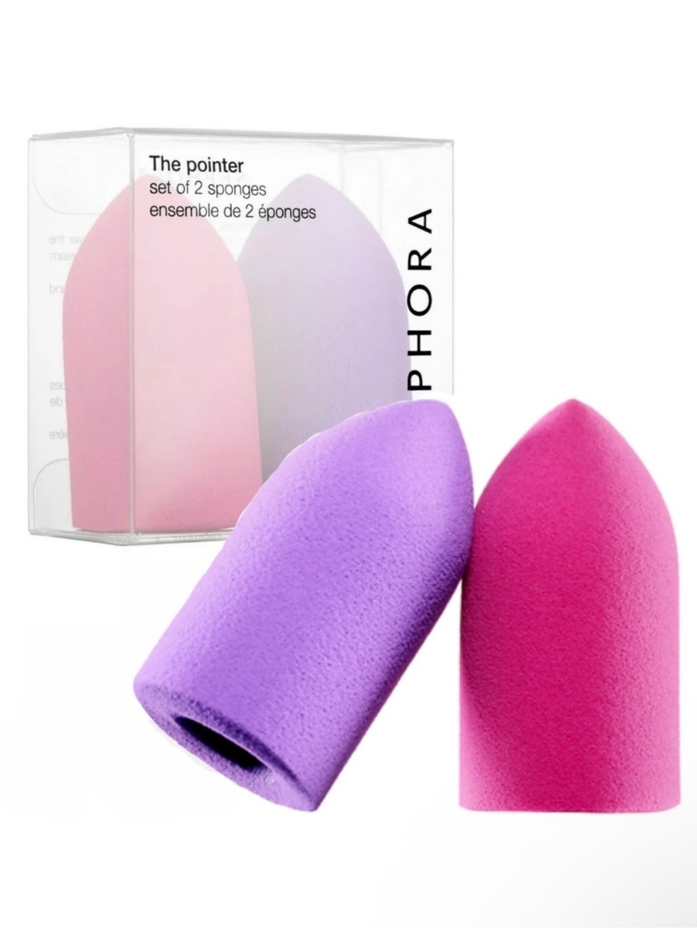 Sephora Pointed Blending Sponge Duo — Purple & Hot Pink